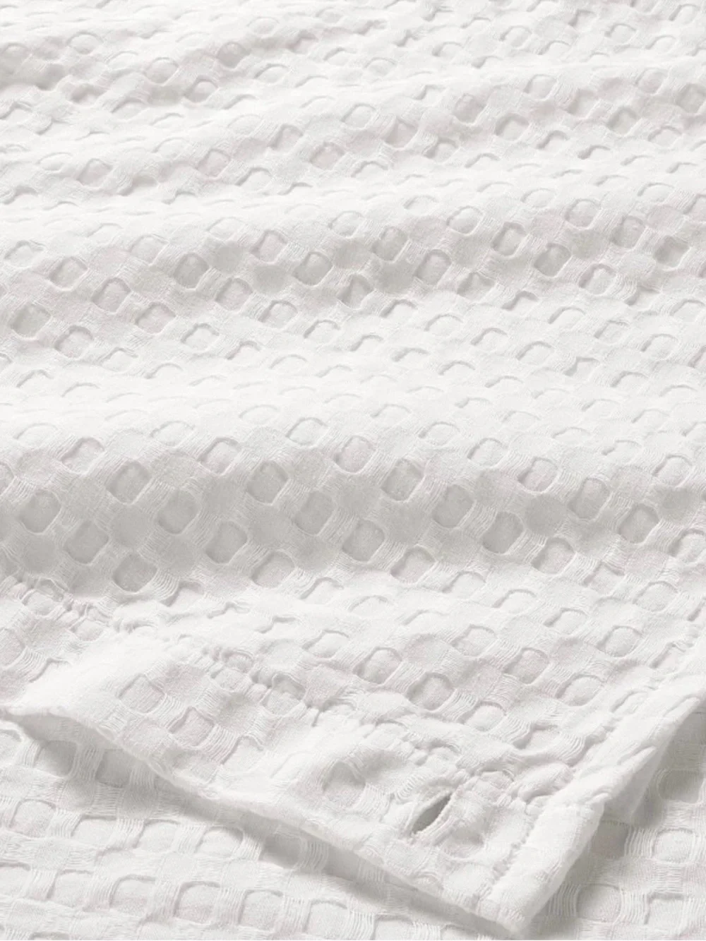 Casaluna light grey waffle fabric shower curtain